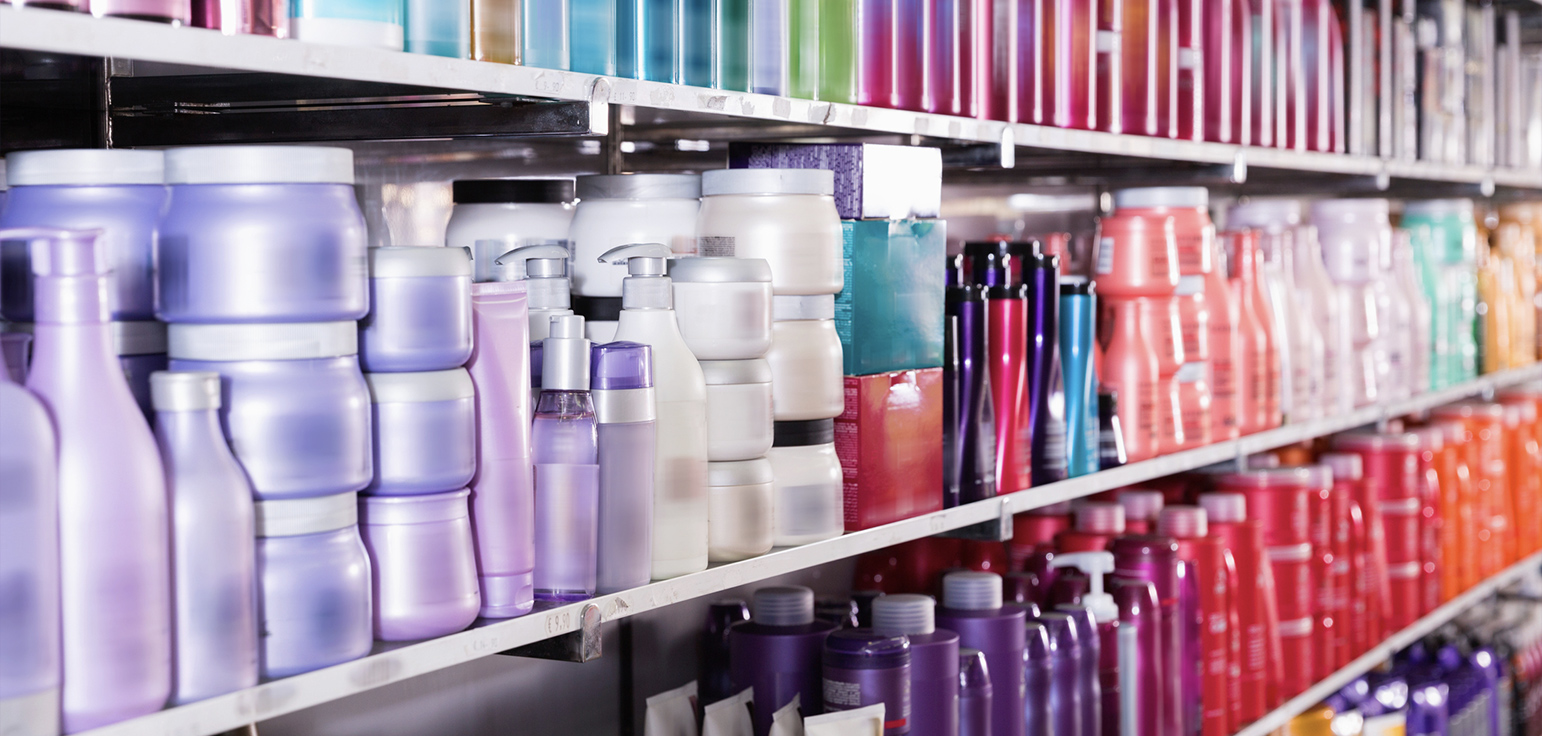 Plastic Bottles on a Shelf