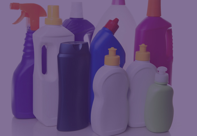 Rigid packaging for household goods including cleaning products detergents sprays polishes and concentrates