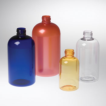 8 oz Clear Boston Round Bottles - 24-400 Finish