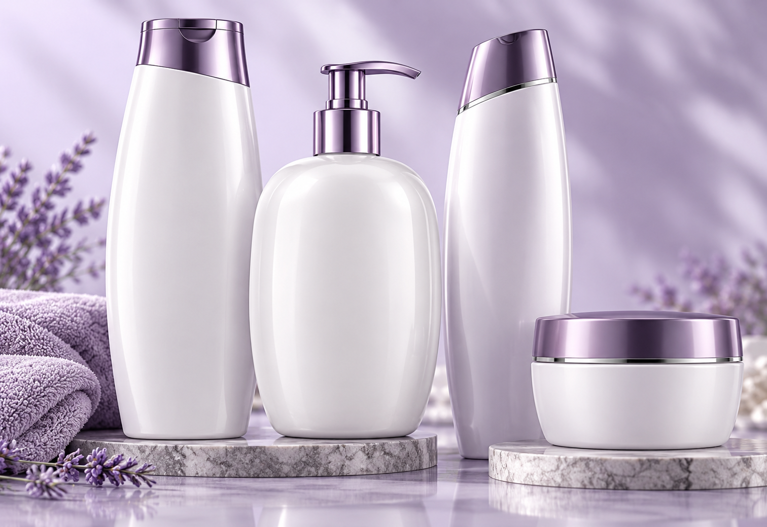 Realistic personal care packaging including shampoo, lotion and pump bottles